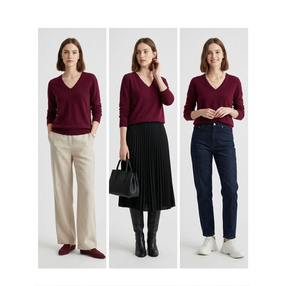Charter Club V-Neck Sweater in Burgundy Red